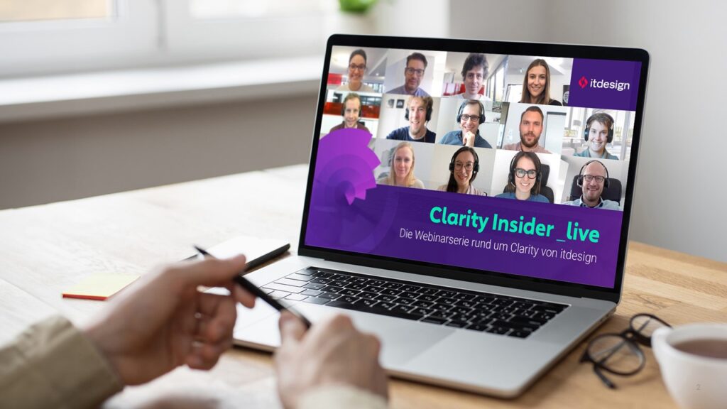 Clarity Insider _live: Die Webinarserie rund um Clarity und itdesign